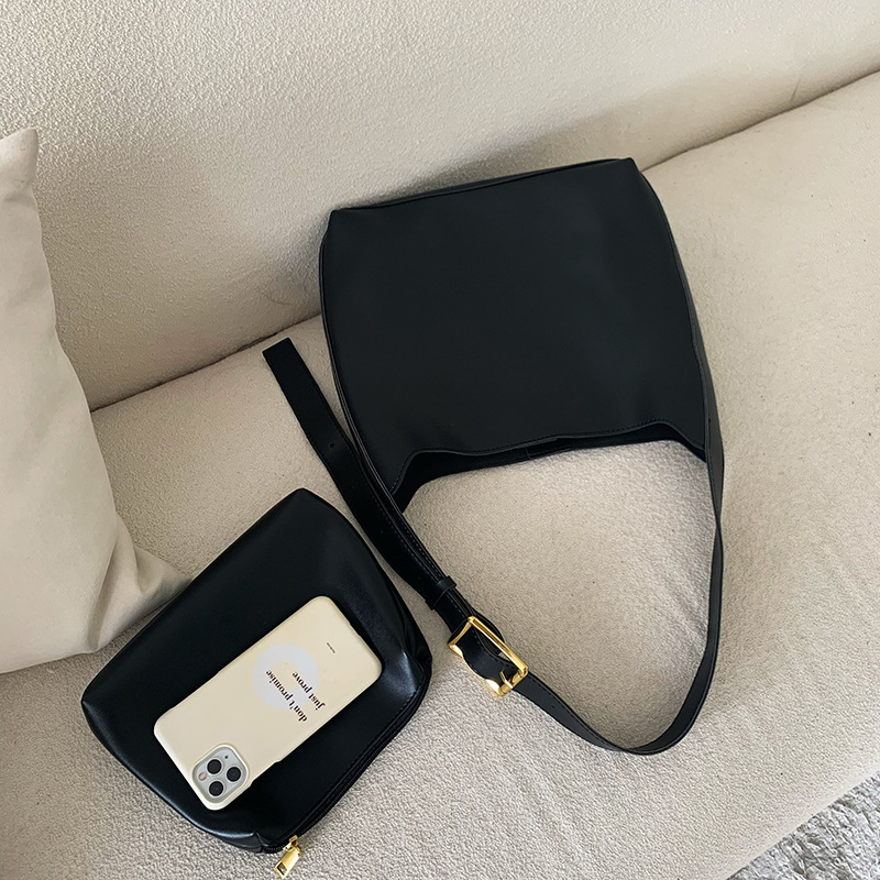 Women's Shoulder Bag Solid Fashion Handbag Crossbody Bag Women's Minimalist PU Leather Bag