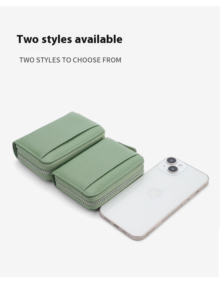 RFID Genuine Leather Card Wallet Men Women Purse With Coin Pocket Zipper Credit Card Holder Small Wallets Bags