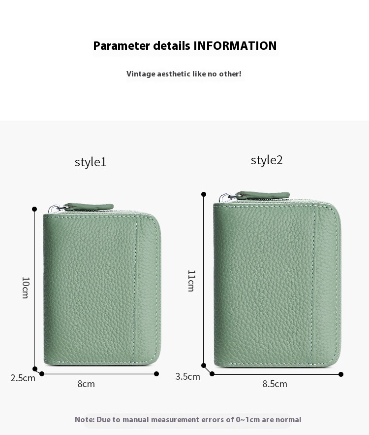 RFID Genuine Leather Card Wallet Men Women Purse With Coin Pocket Zipper Credit Card Holder Small Wallets Bags