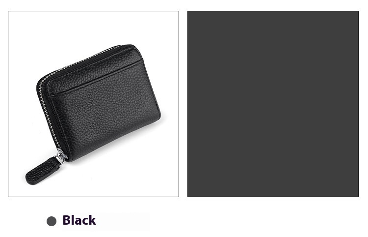 RFID Genuine Leather Card Wallet Men Women Purse With Coin Pocket Zipper Credit Card Holder Small Wallets Bags