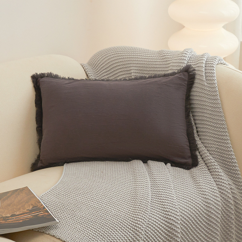 Washed Cotton Pillow Cover Modern Minimalist Living Room Sofa Cushion Cover