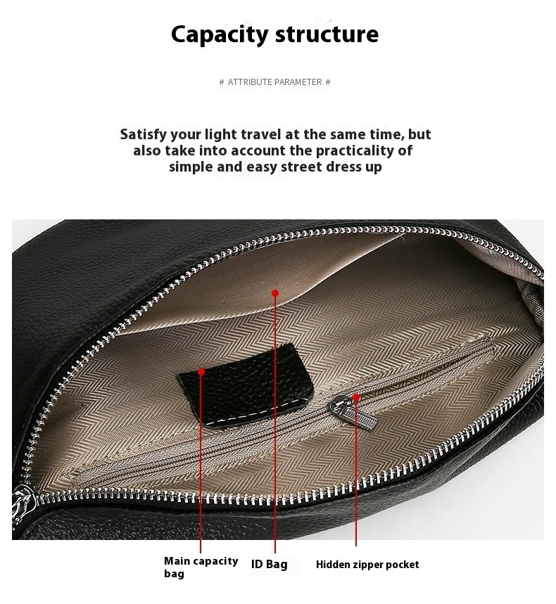 Leather Fashion Crossbody Bag Elegant Solid Colour Genuine Leather Fanny Packs For Women Stylish Belt Bag Female Waist Pack Ladies Crossbody Chest Bag