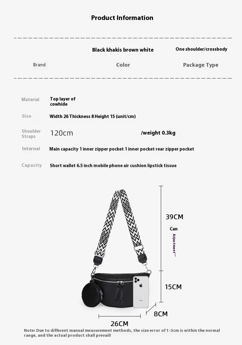 Leather Fashion Crossbody Bag Elegant Solid Colour Genuine Leather Fanny Packs For Women Stylish Belt Bag Female Waist Pack Ladies Crossbody Chest Bag