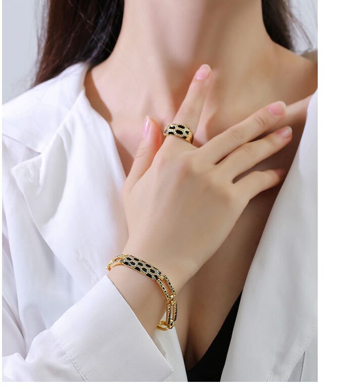 New Korean style diamond earring necklace set