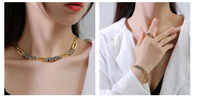 New Korean style diamond earring necklace set